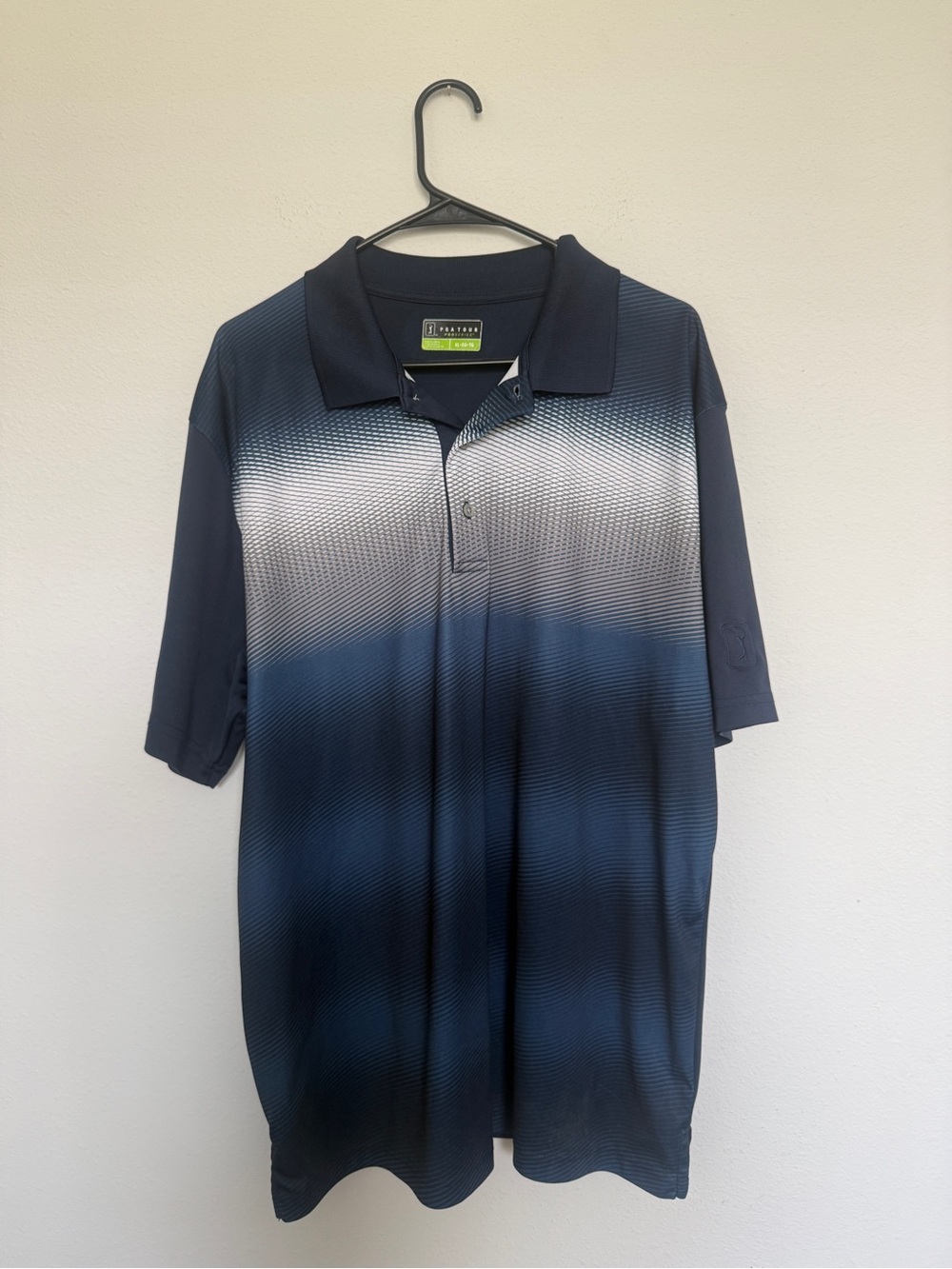 PGA Tour Navy and White Gradient Performance Polo